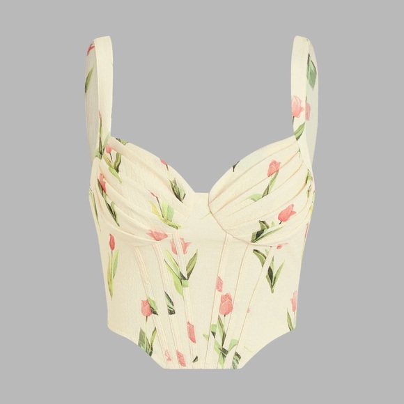 Cider Tops - Cider TULIP CORSET CROP TANK TOP
